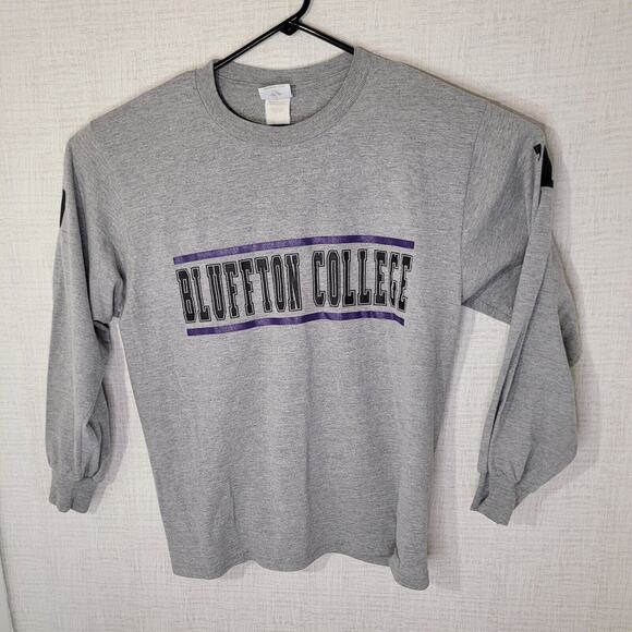 Jerzees Other - Vintage Bluffton College T Shirt Mens Large Gray Jerzees Long Sleeve Y2K 2000